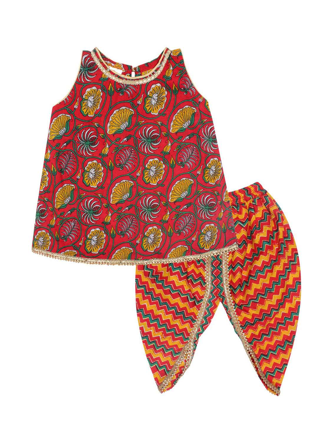 multi colored printed kurta salwar set 