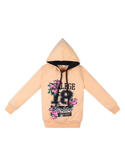 front print hood neck sweatshirt - 19701296 - Standard Image - 0