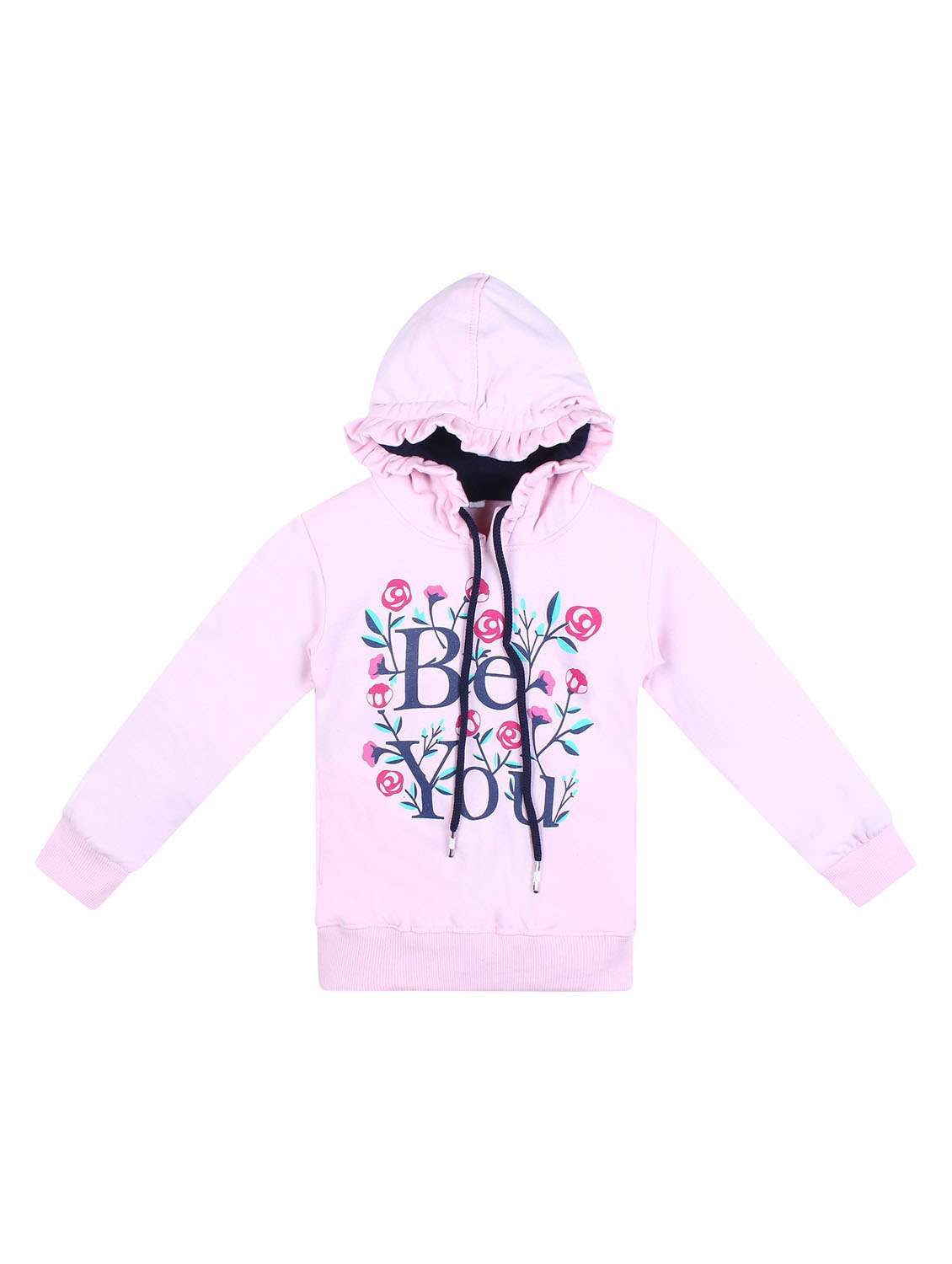 front print hood neck sweatshirt