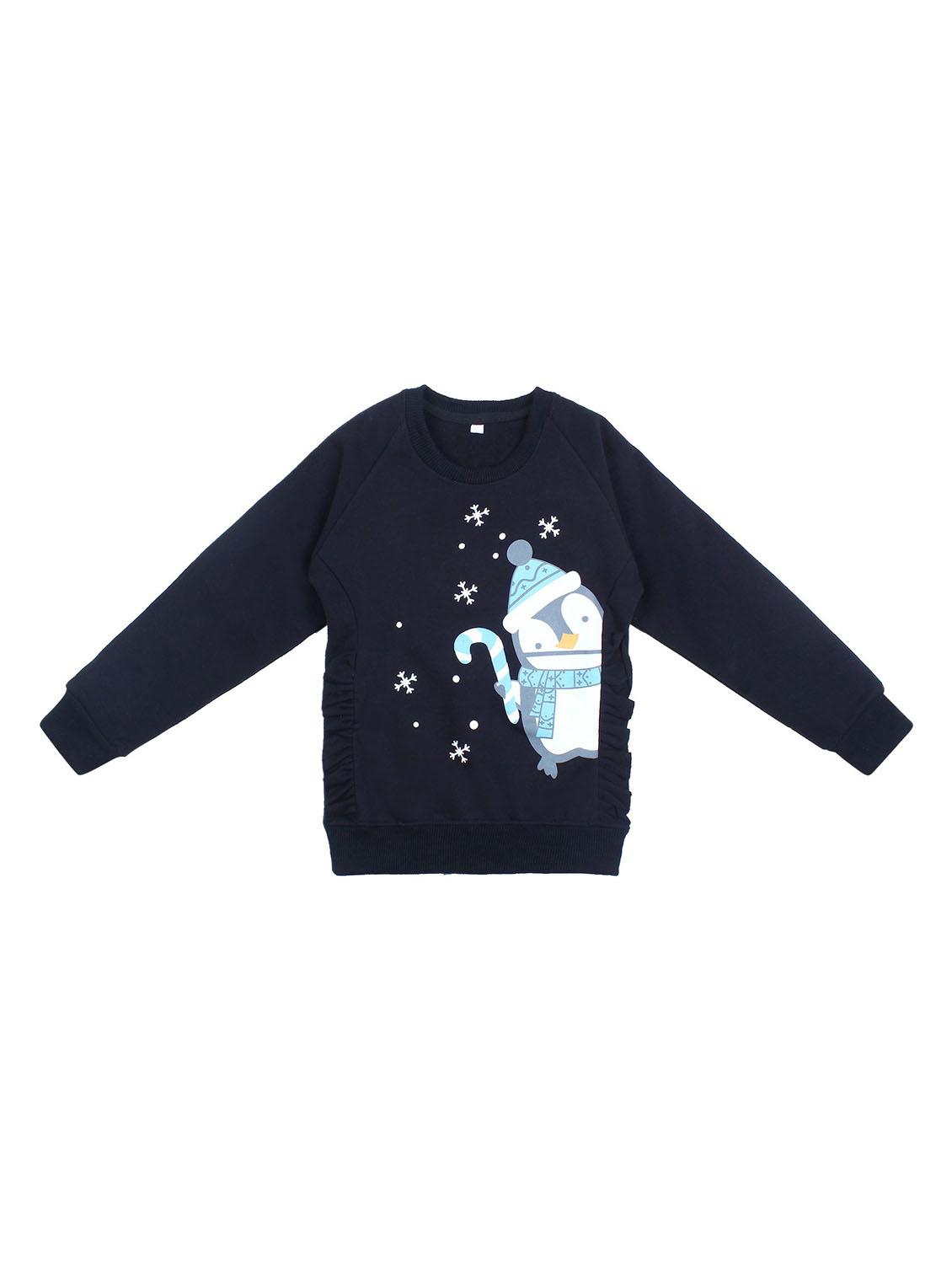 placement print round neck sweatshirt