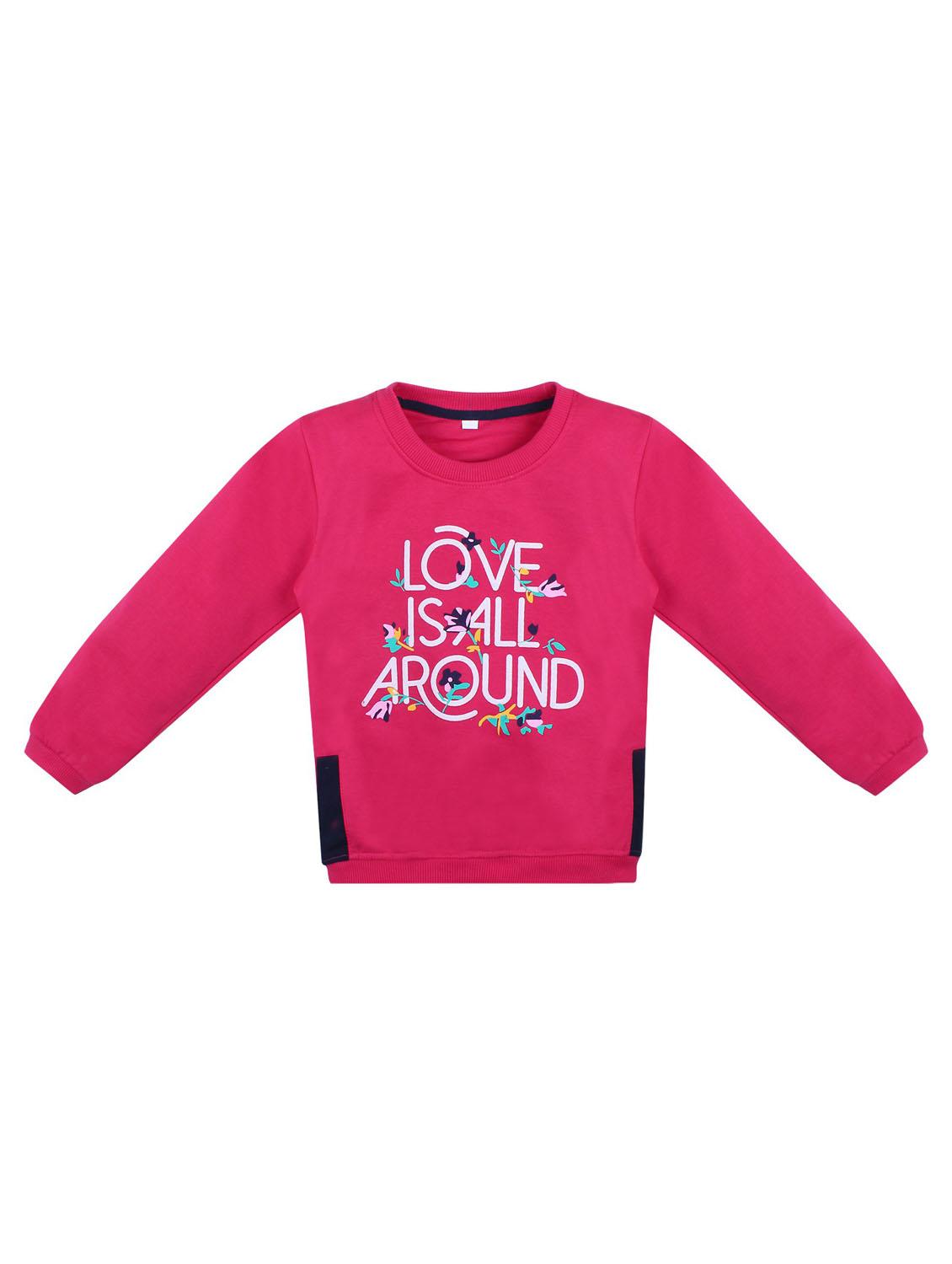 front print round neck sweatshirt