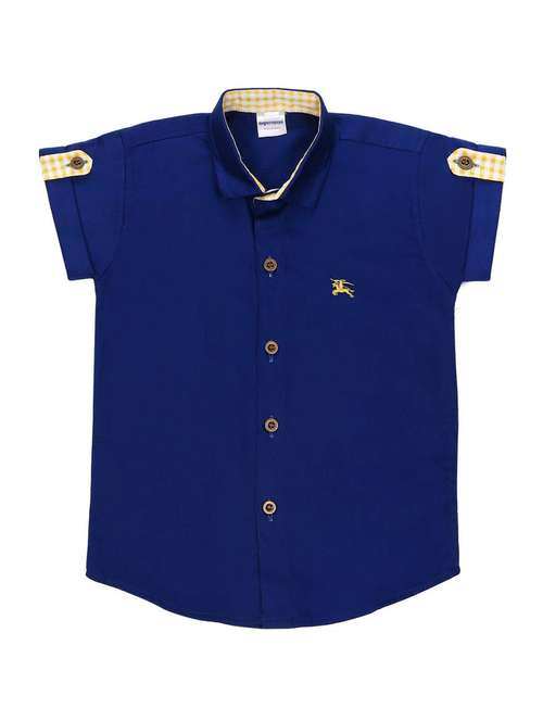 boys navy blue cotton shirt - 19701315 - Standard Image - 0