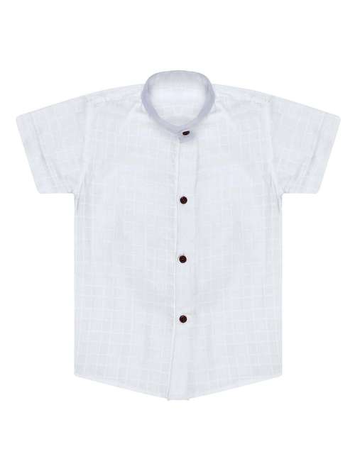 boys white check shirt - 19701323 -  Standard Image - 0