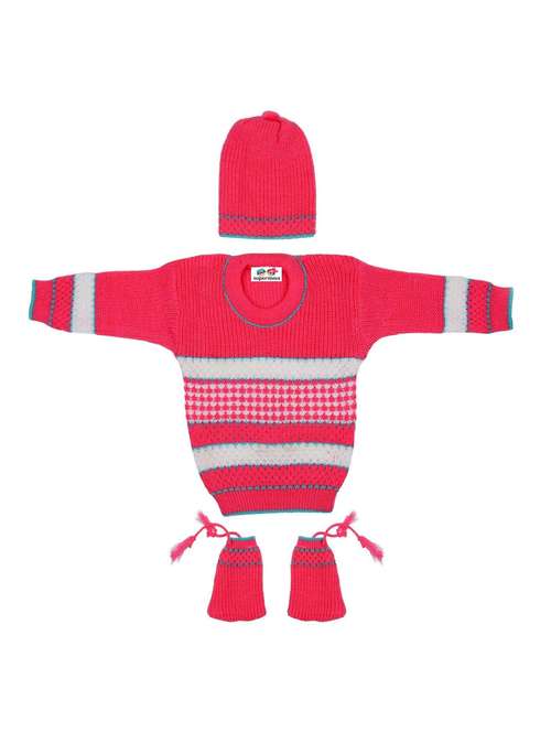 boy self design sweater with cap and socks set - 19701337 -  Standard Image - 0