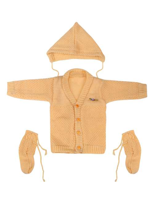 boy beige cardigan with cap and socks set - 19701361 -  Standard Image - 0