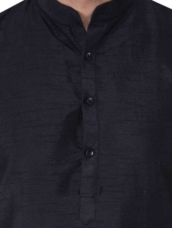 mandarin neck solid medium kurta - 19702604 -  Standard Image - 3