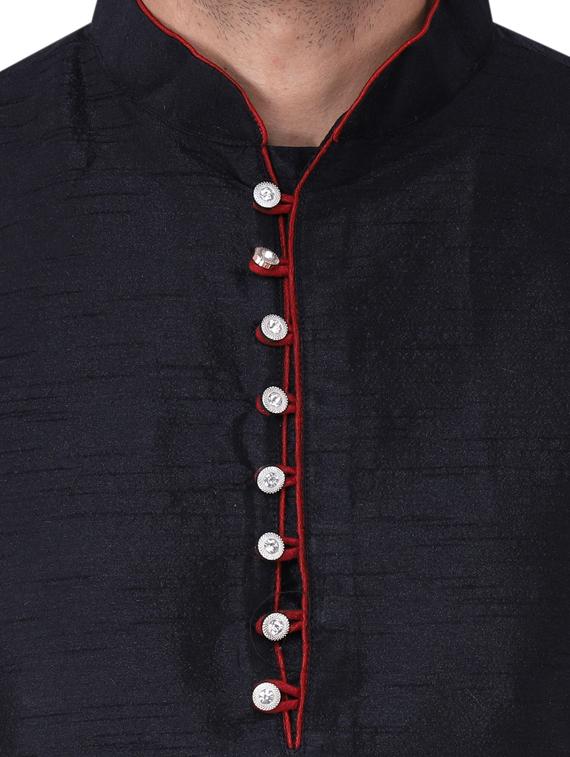 mandarin neck solid medium kurta - 19702617 - Standard Image - 3