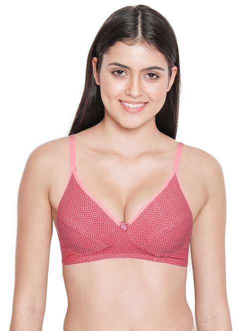 pink cotton blend tshirt bra - 19706981 -  Standard Image - 0