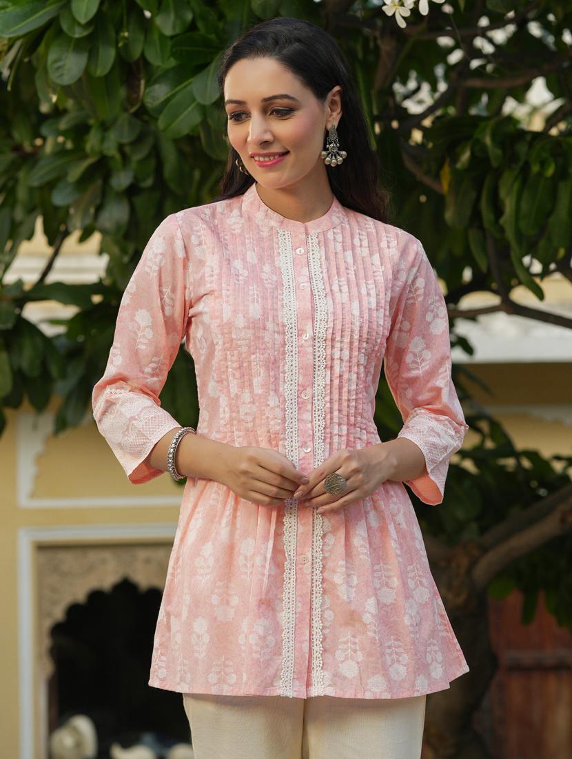 pink printed regular tunic