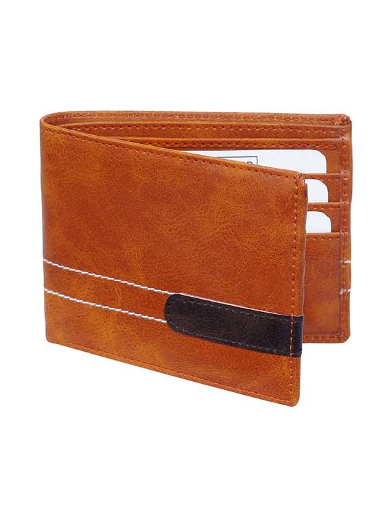 tan leatherette wallet