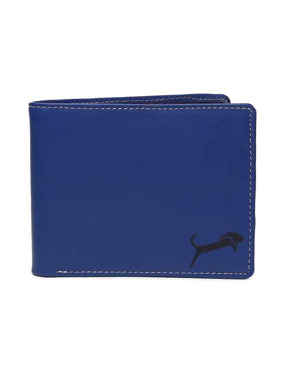 blue genuine leather wallet