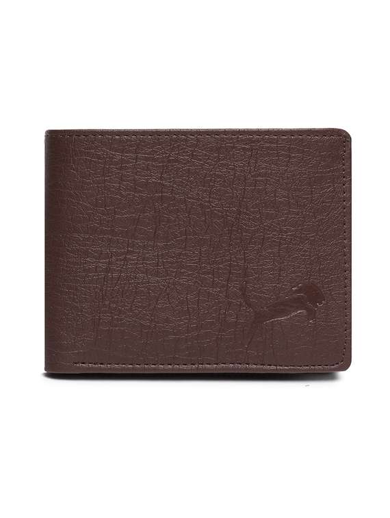 brown leatherette wallet