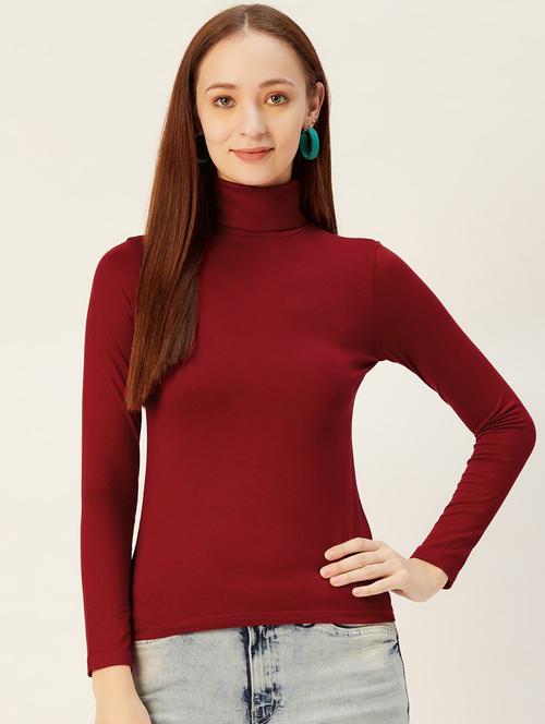 high neck solid regular top - 19710492 -  Standard Image - 0