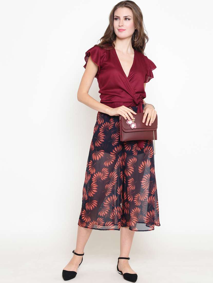 women's wrap v neck top - 19710502 - Standard Image - 3