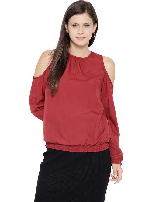 crew neck solid blouson toop - 19710503 - Standard Image - 0