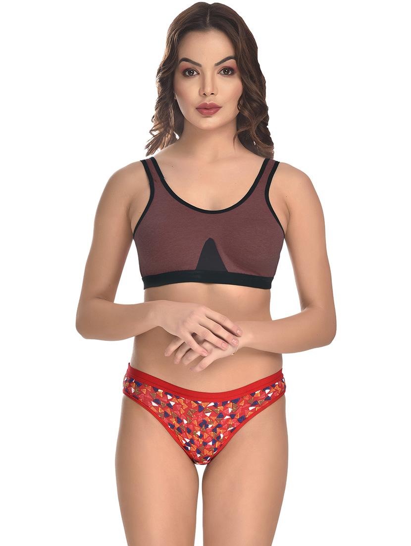 solid cotton blend sports bra - 19710642 - Standard Image - 3