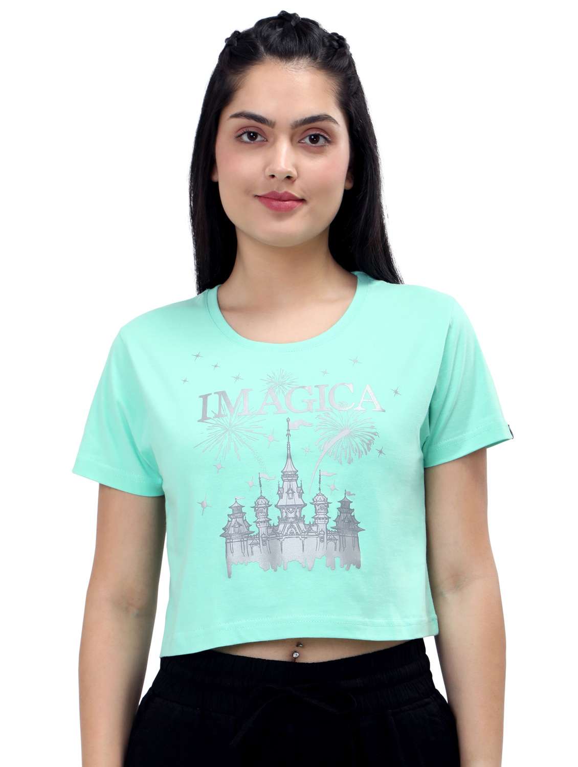 women's crop crew neck top - 19714309 -  Zoom Image - 0