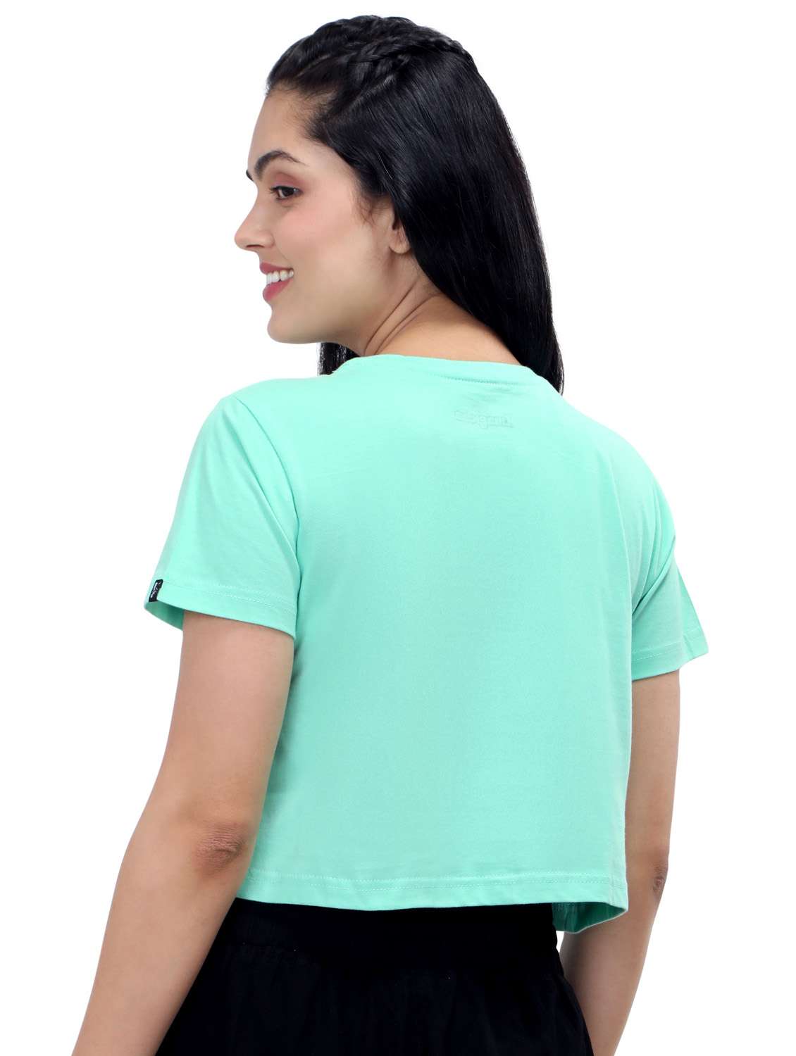 women's crop crew neck top - 19714309 - Standard Image - 3