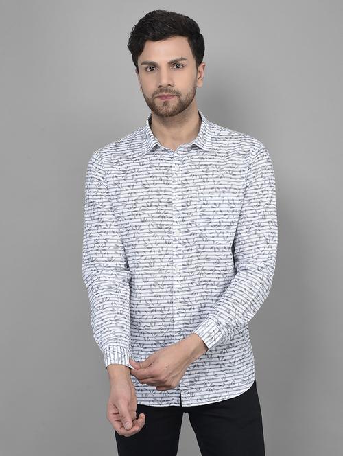 mens leaf print casual shirt - 19716548 - Standard Image - 0
