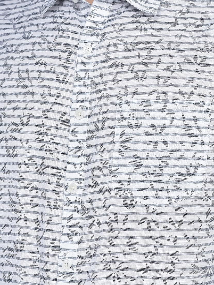 mens leaf print casual shirt - 19716548 - Standard Image - 5