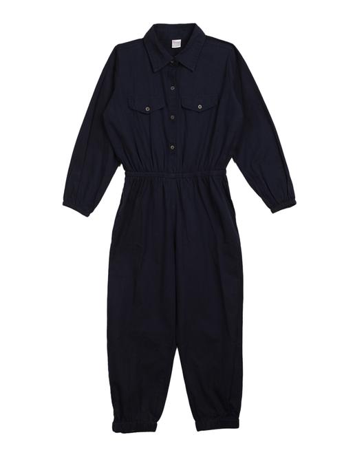 navy blue solid full length jump suit - 19717157 -  Standard Image - 0
