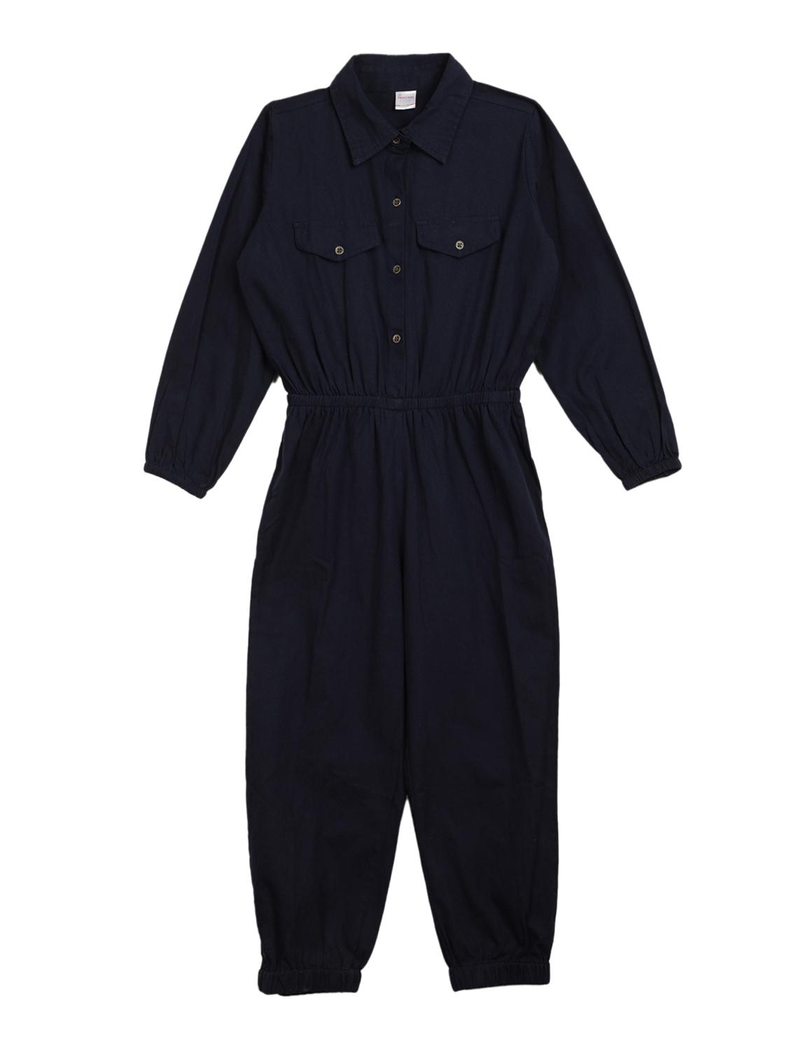 navy blue solid full length jump suit - 19717157 -  Zoom Image - 0