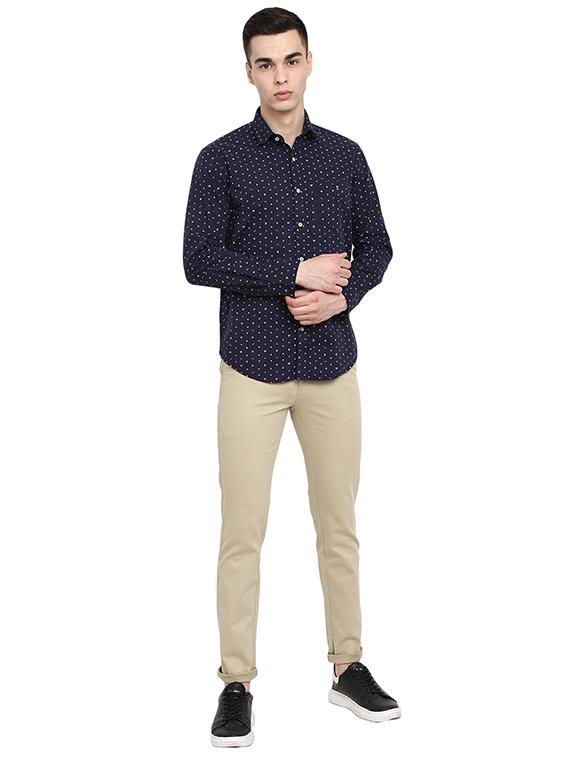 navy blue printed casual shirt - 19717360 - Standard Image - 3