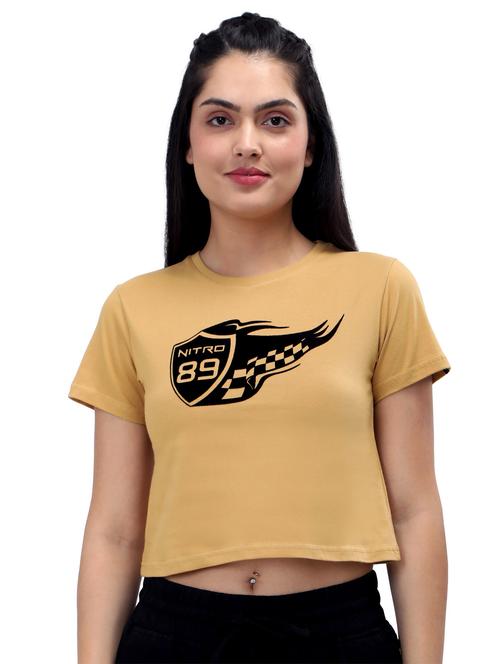 women's crop crew neck top - 19717666 - Standard Image - 0