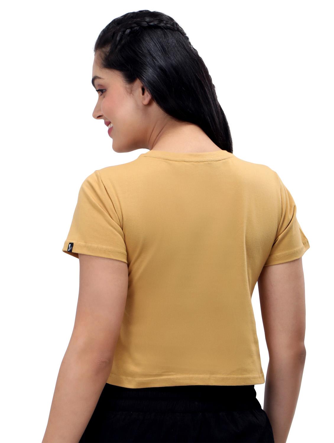 women's crop crew neck top - 19717666 - Standard Image - 3