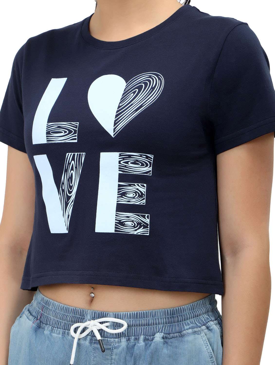 women's crop crew neck top - 19717672 -  Standard Image - 5