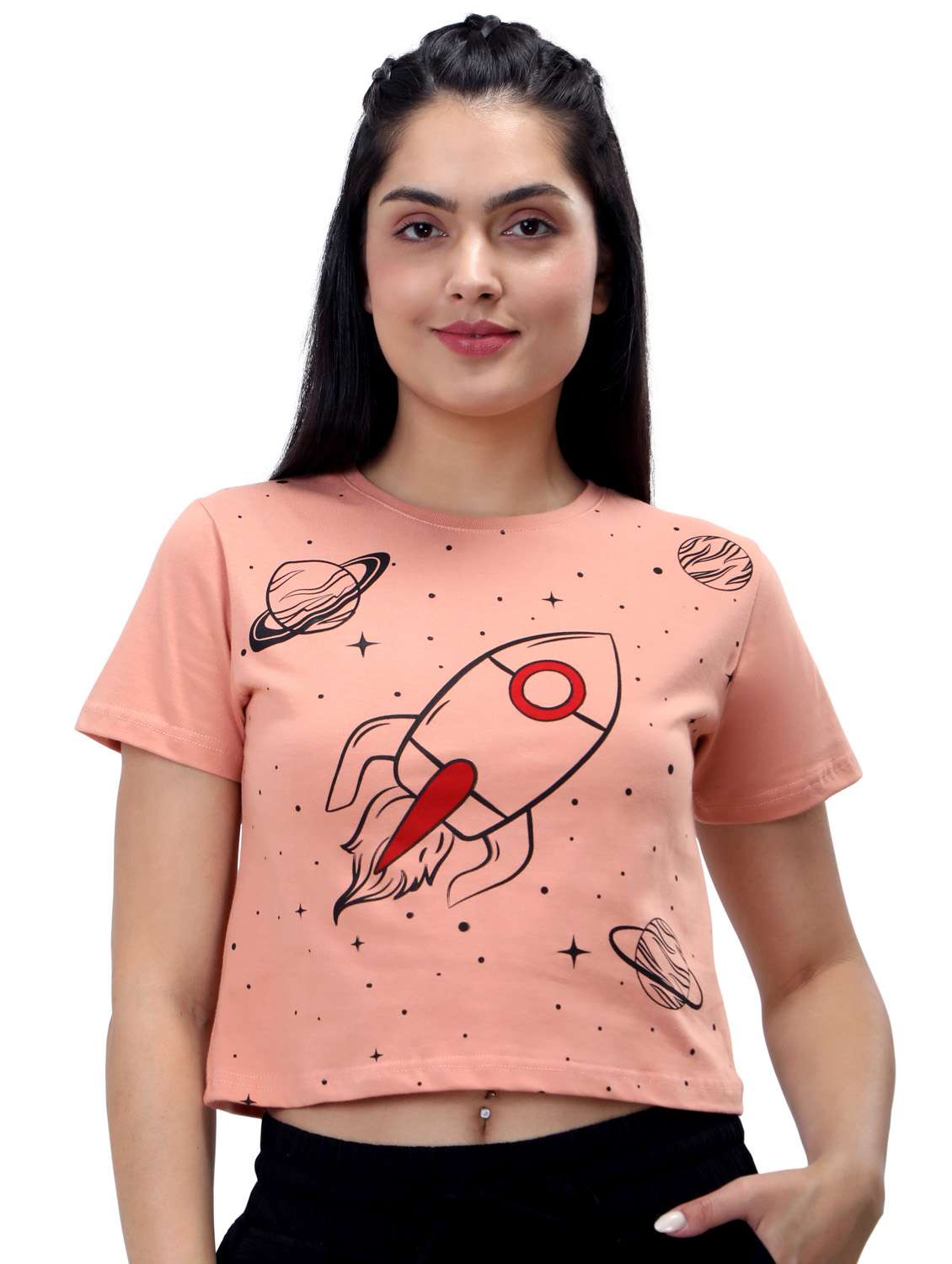 women's crop crew neck top - 19717678 -  Zoom Image - 0