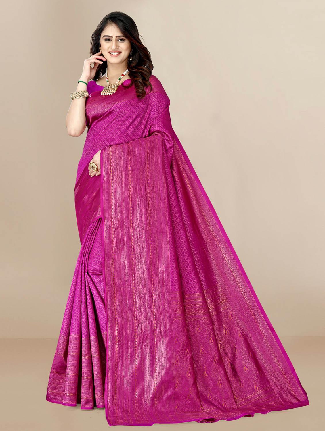 self designed woven saree with blouse - 19717844 - Zoom Image - 0