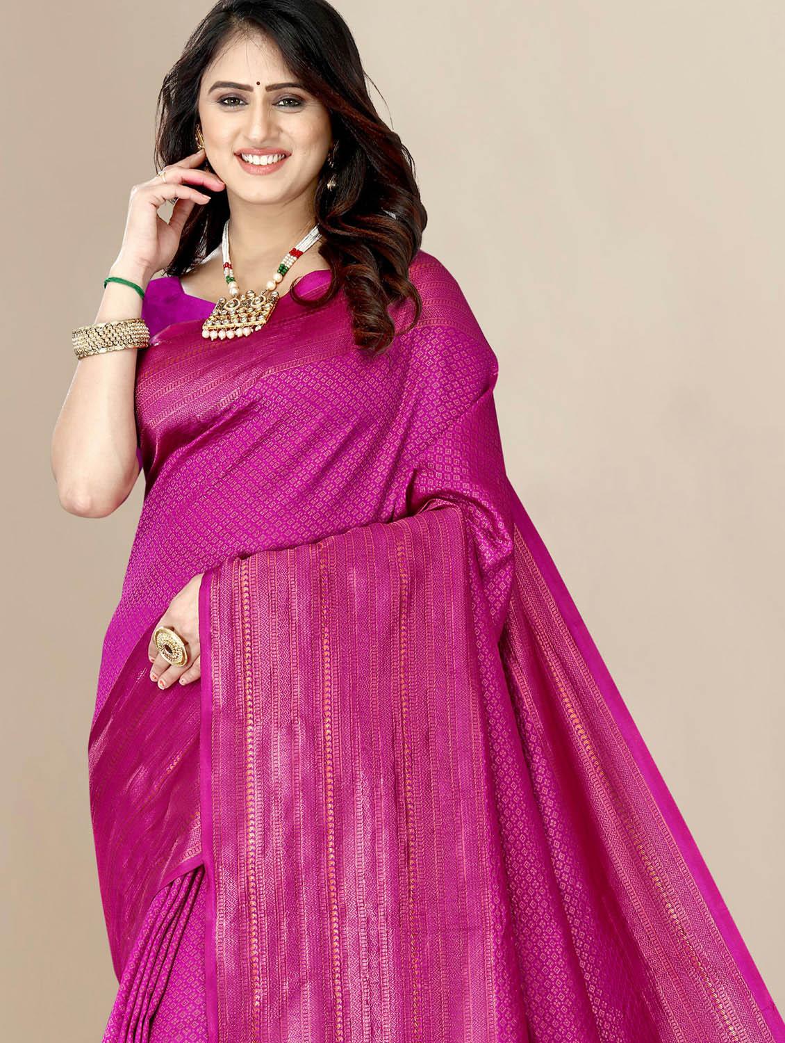 self designed woven saree with blouse - 19717844 - Standard Image - 3
