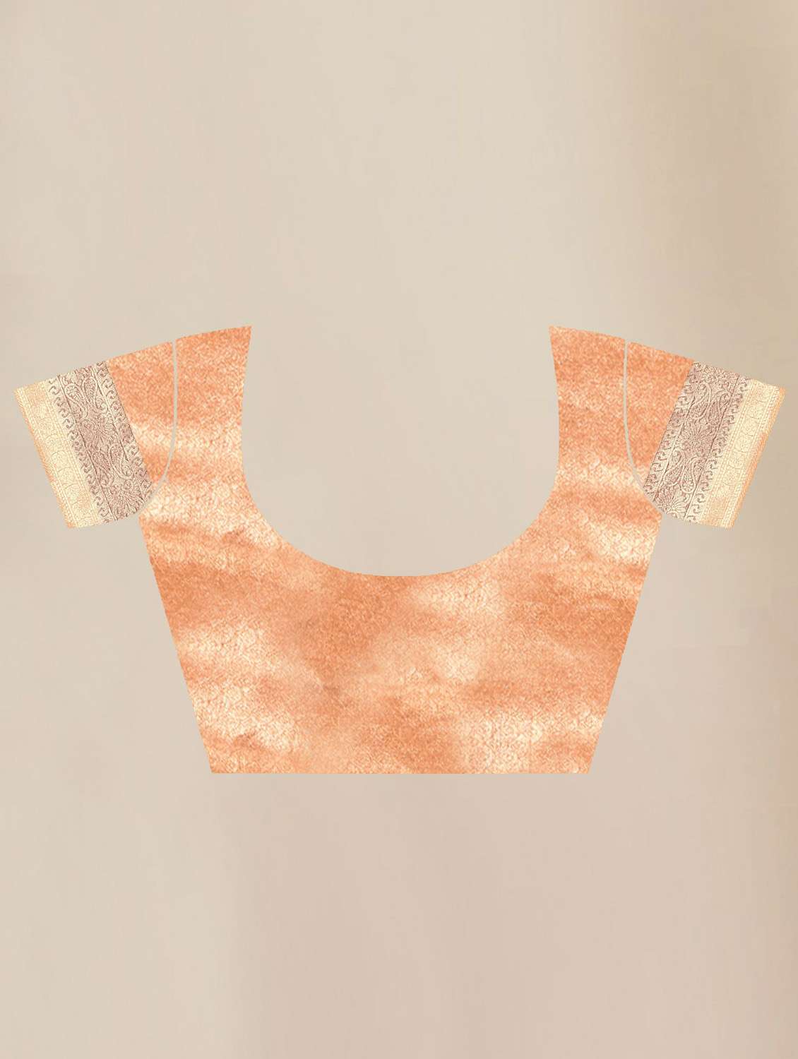 women's self design peach colored saree with blouse - 19717855 -  Standard Image - 3