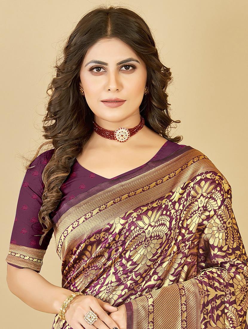 women's banarasi saree with blouse - 19717864 - Standard Image - 3