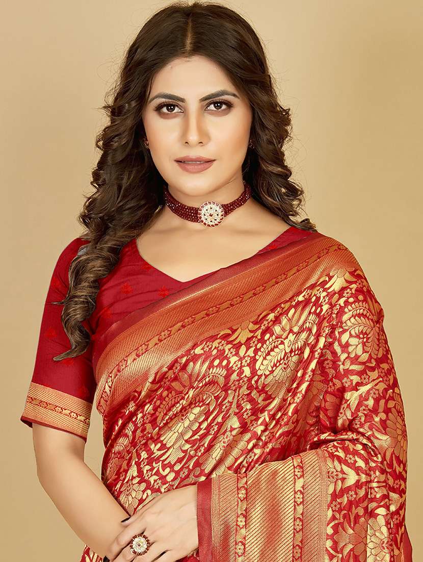 women's banarasi saree with blouse - 19717866 -  Standard Image - 3