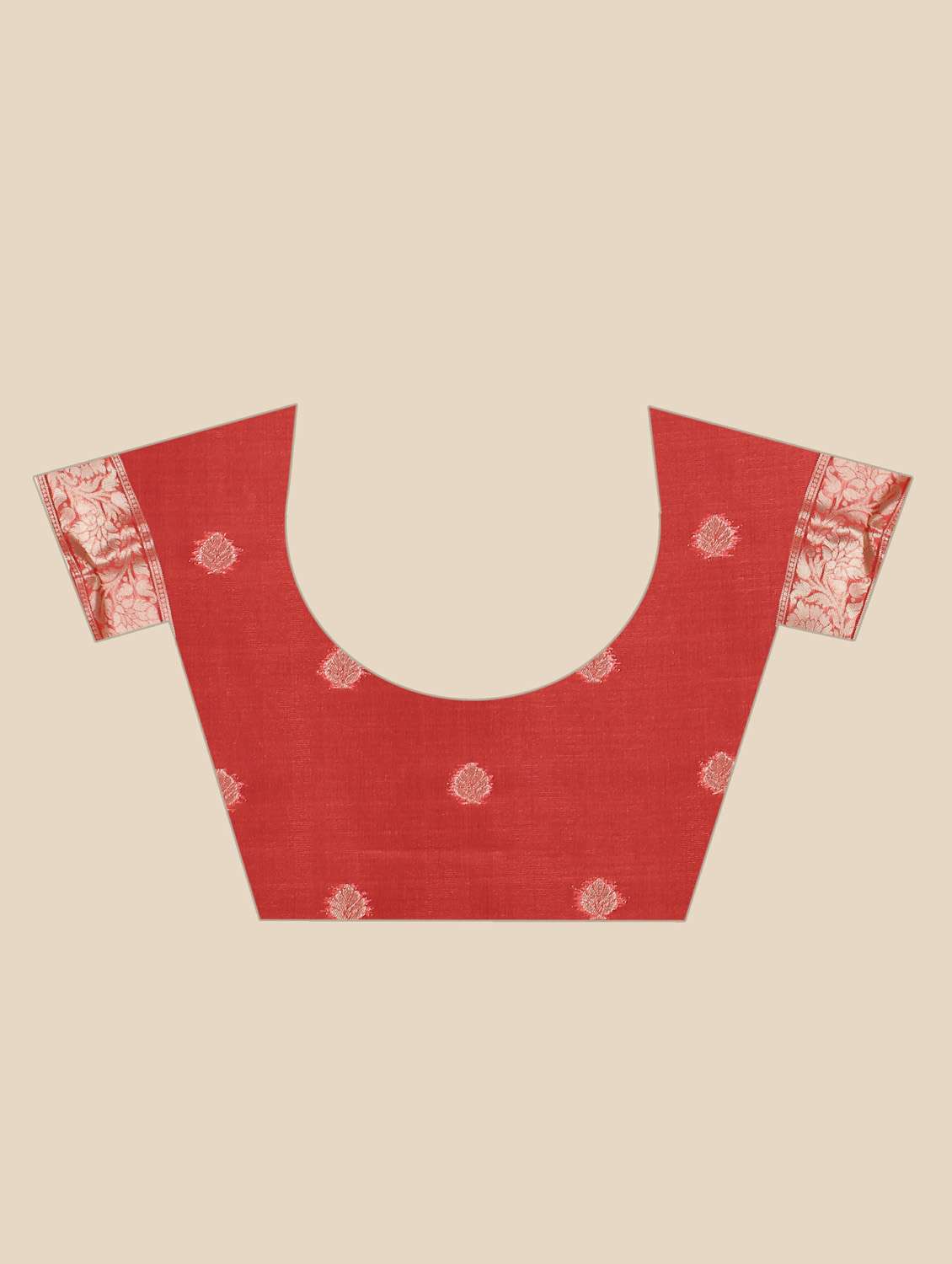 women's self design red colored saree with blouse - 19717886 -  Standard Image - 5