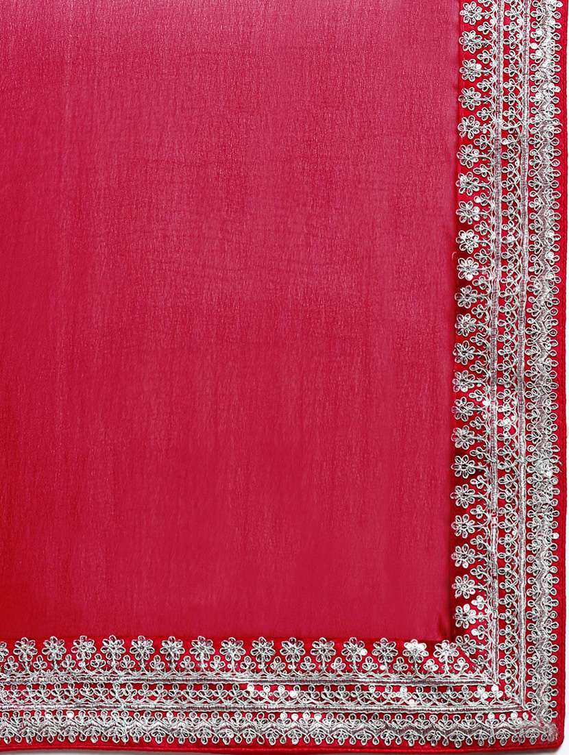 women's bordered pink colored saree with blouse - 19717942 -  Standard Image - 3