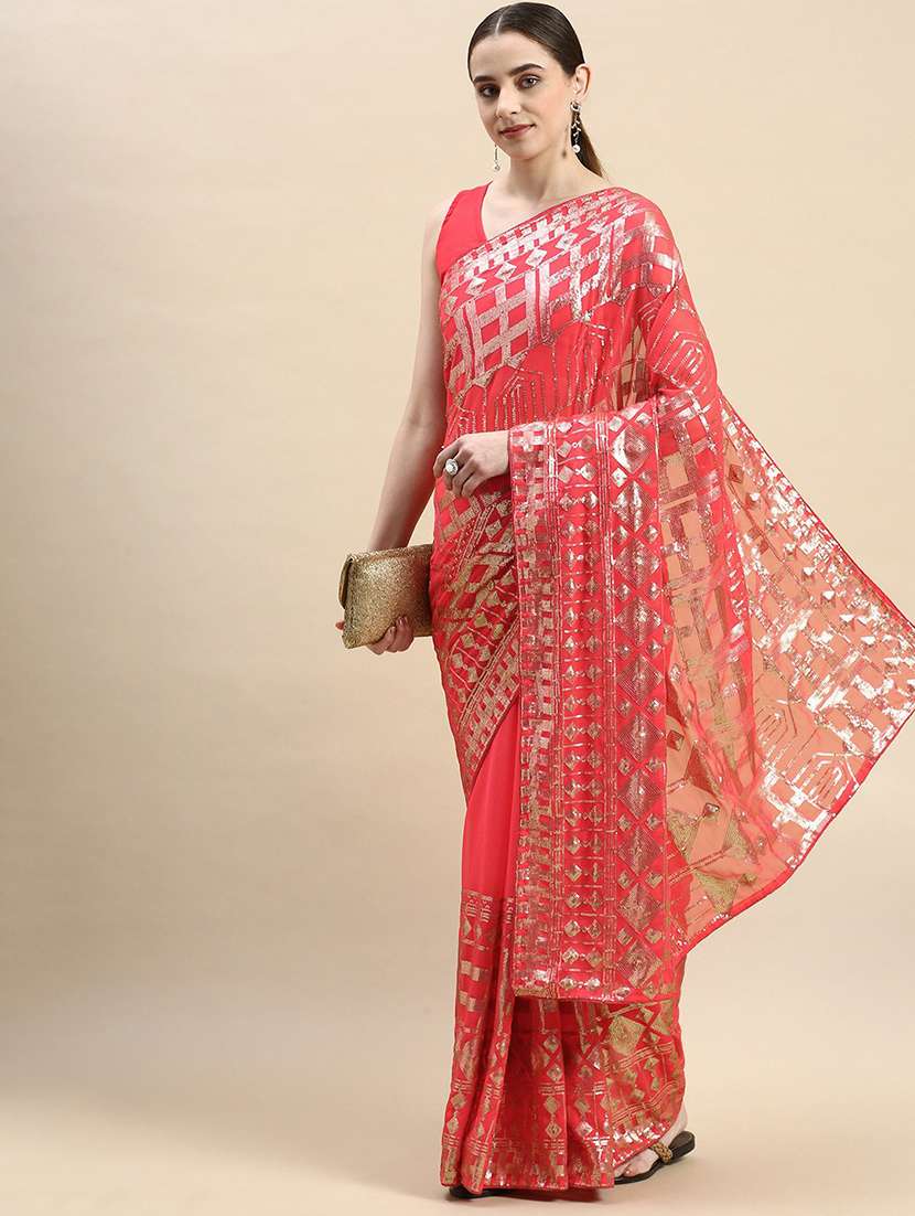 women's embroidered saree with blouse - 19717962 -  Zoom Image - 0