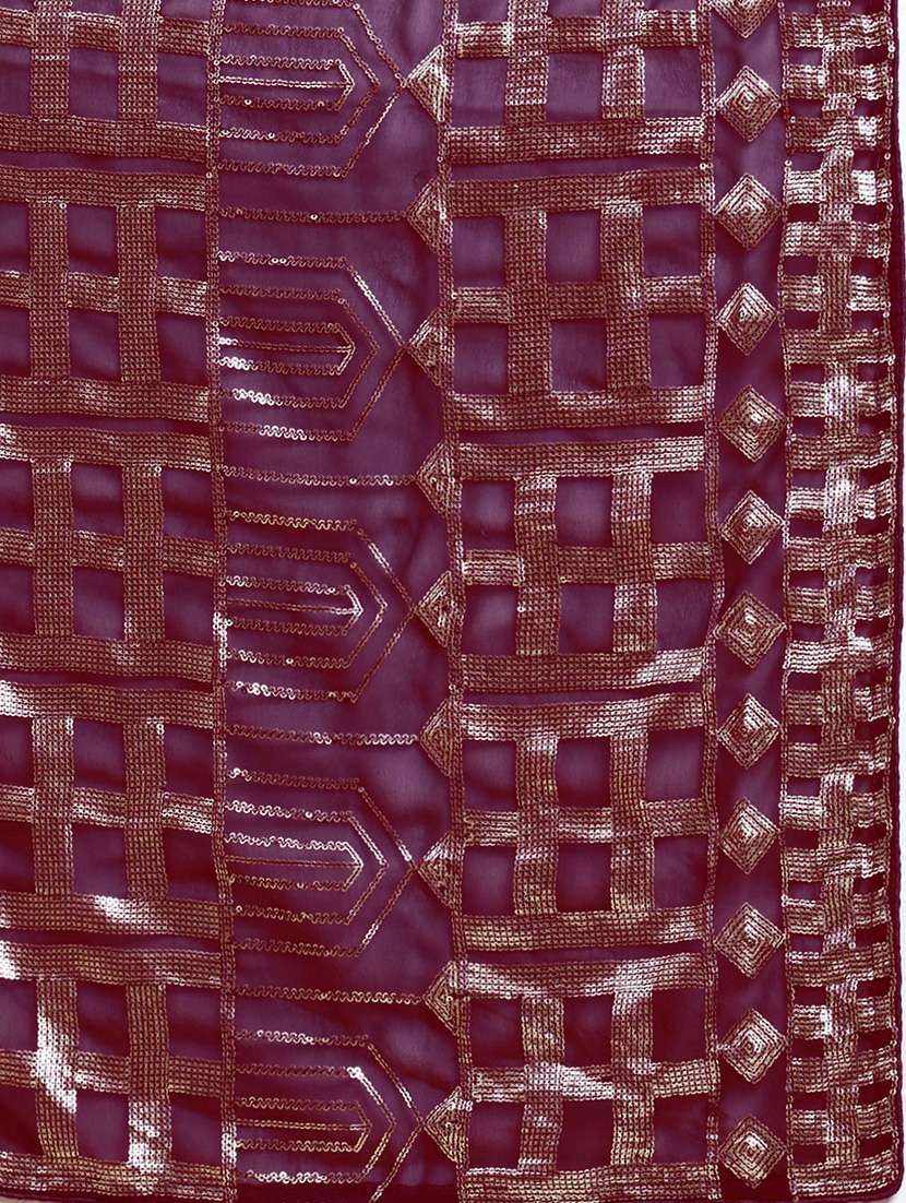 women's self design magenta colored saree with blouse - 19717965 -  Standard Image - 3