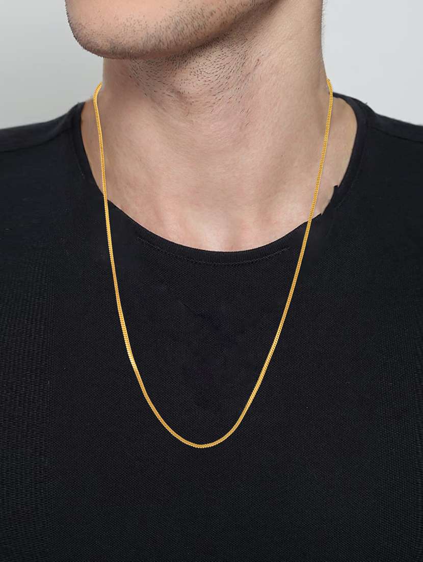 men gold plated chain necklace - 19718355 - Standard Image - 3