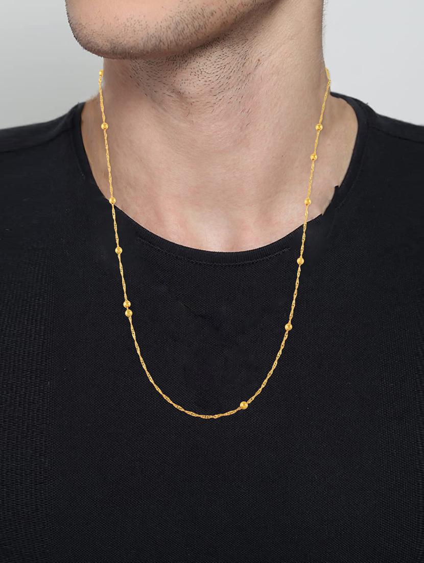 men gold plated chain necklace - 19718363 - Standard Image - 3