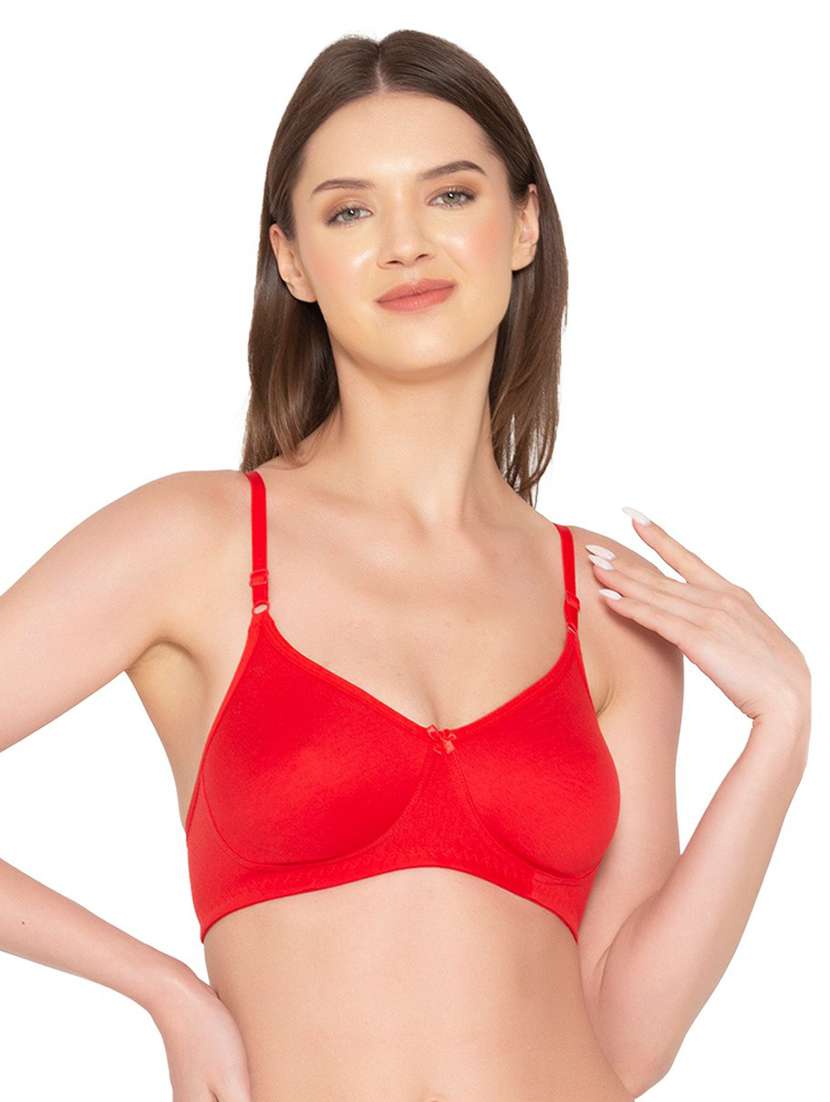 red cotton tshirt bra