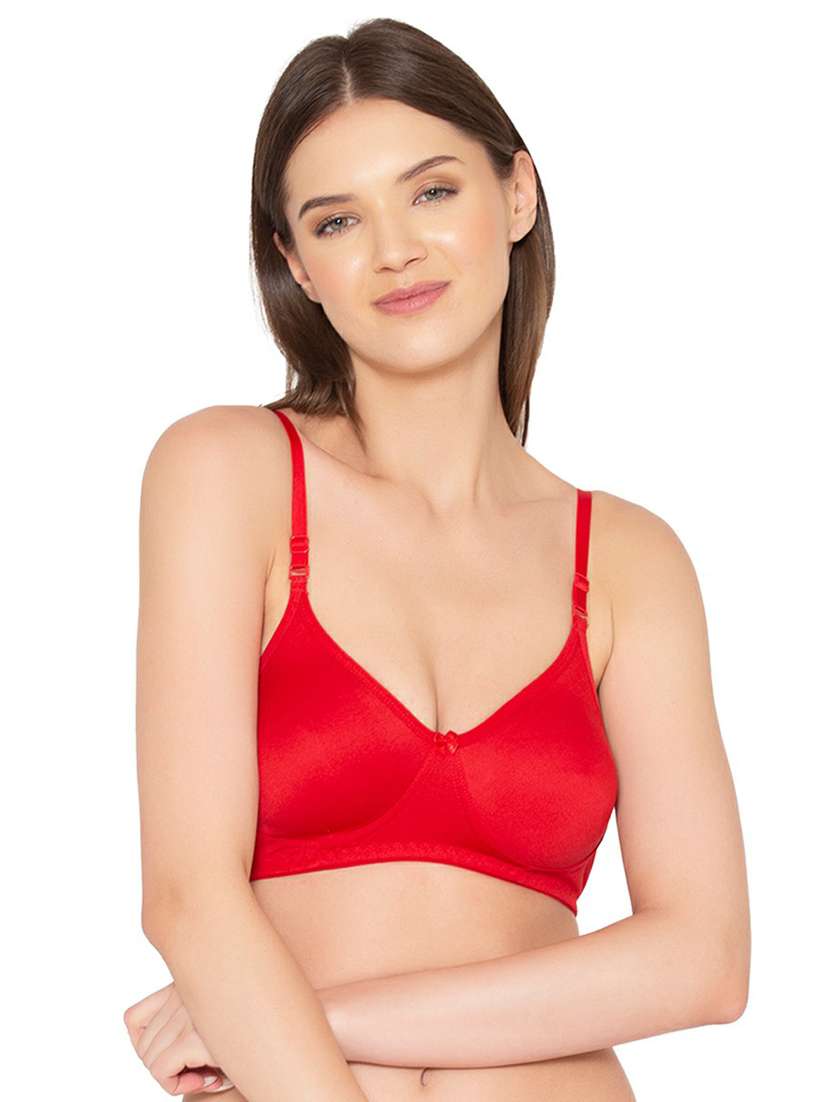 red cotton tshirt bra