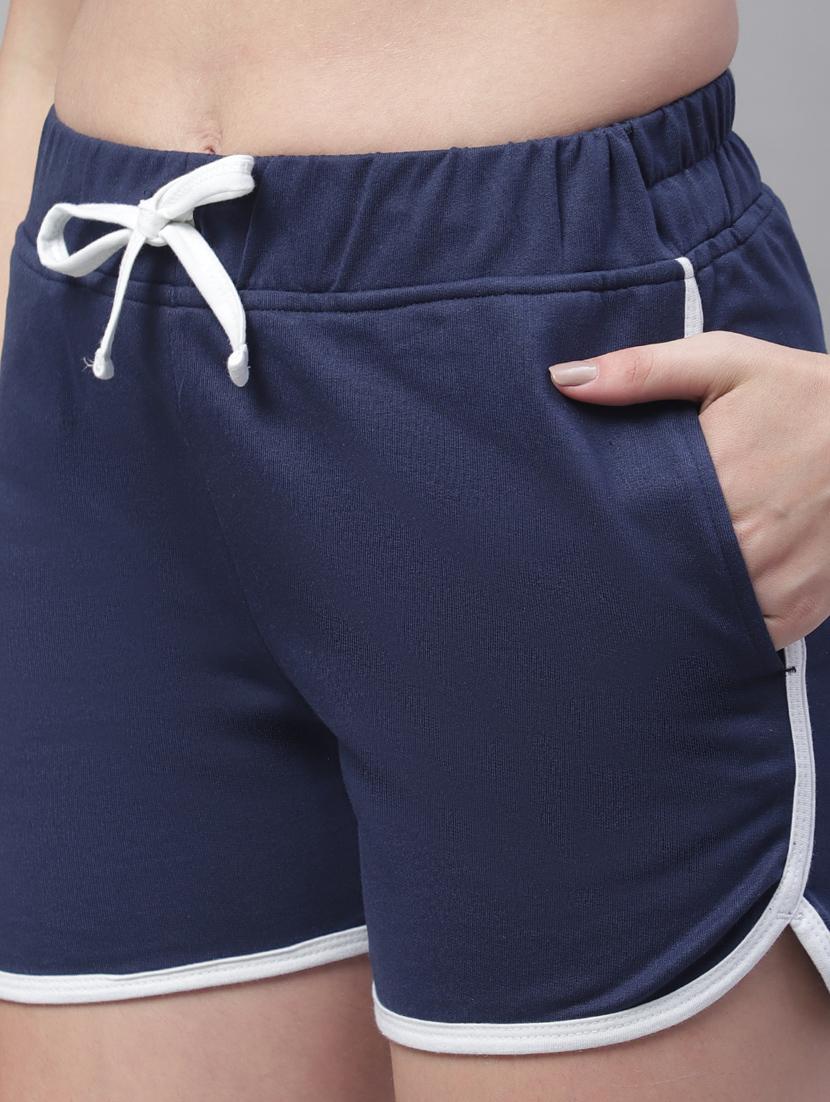 blue mid rise solid short - 19718545 - Standard Image - 5