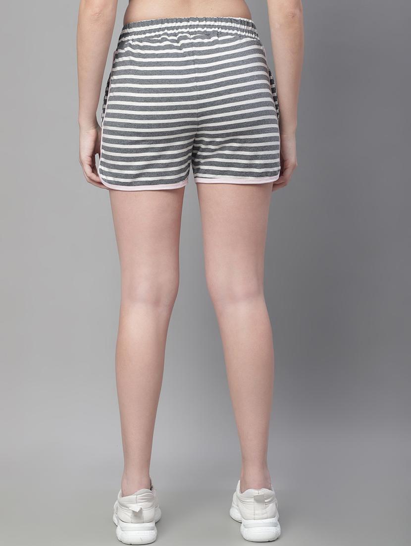 grey mid rise striped short - 19718547 - Standard Image - 3