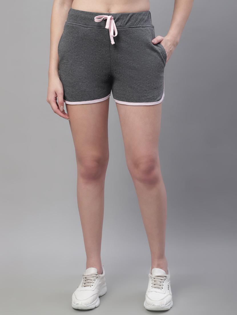 grey mid rise solid short - 19718548 - Zoom Image - 0