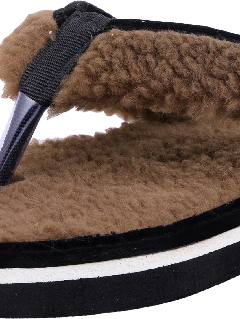 women brown toe seperator slippers - 19718558 - Standard Image - 3