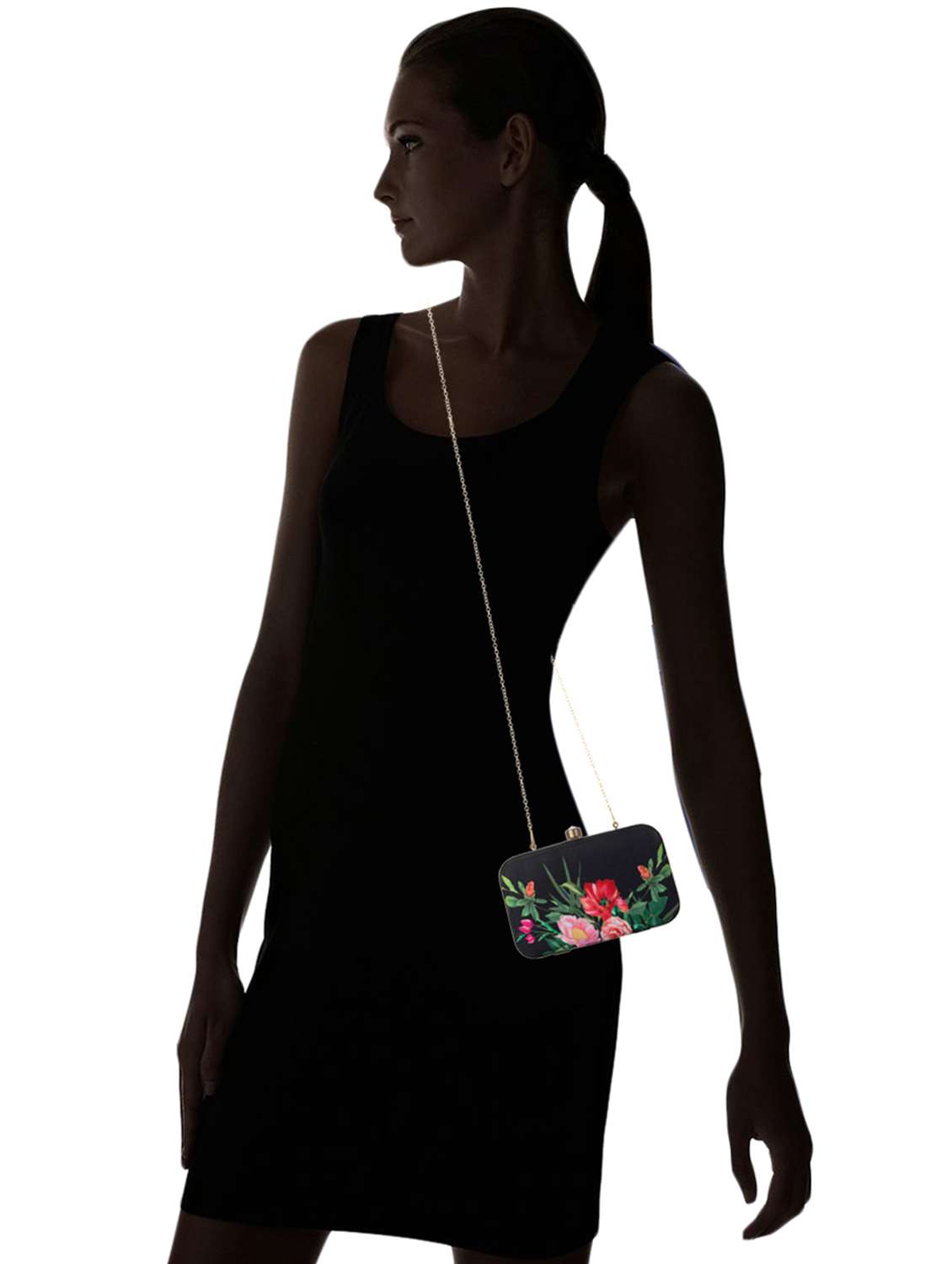 black fabric box clutch - 19718668 -  Standard Image - 8