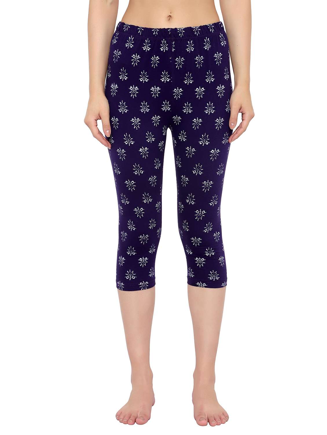 navy blue printed regular capri legging - 19719180 - Zoom Image - 0